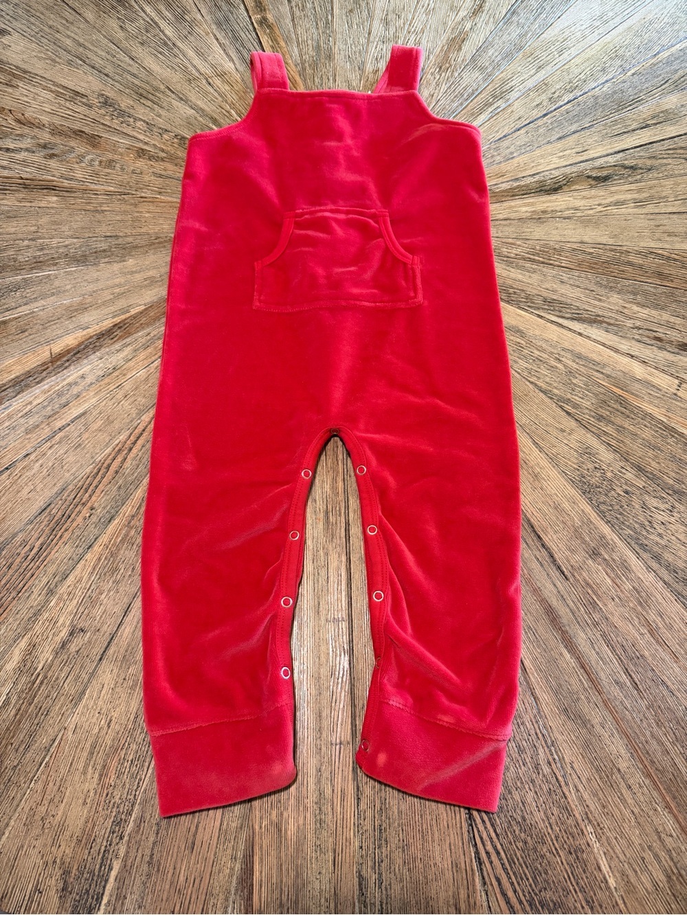 Kate Quinn 2T Red Organic Cotton Velour Overall Romper Jumpsuit Holiday Christma